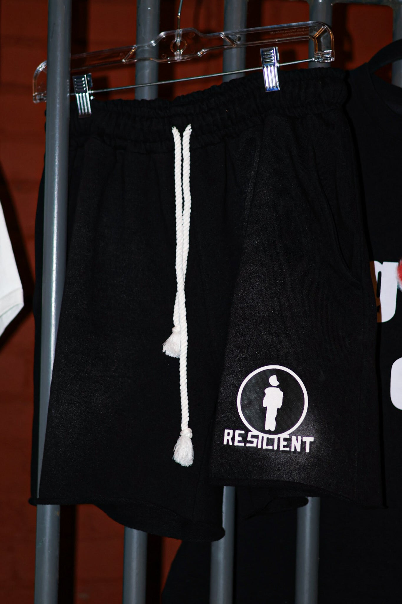 Black "Resilient Man" Shorts