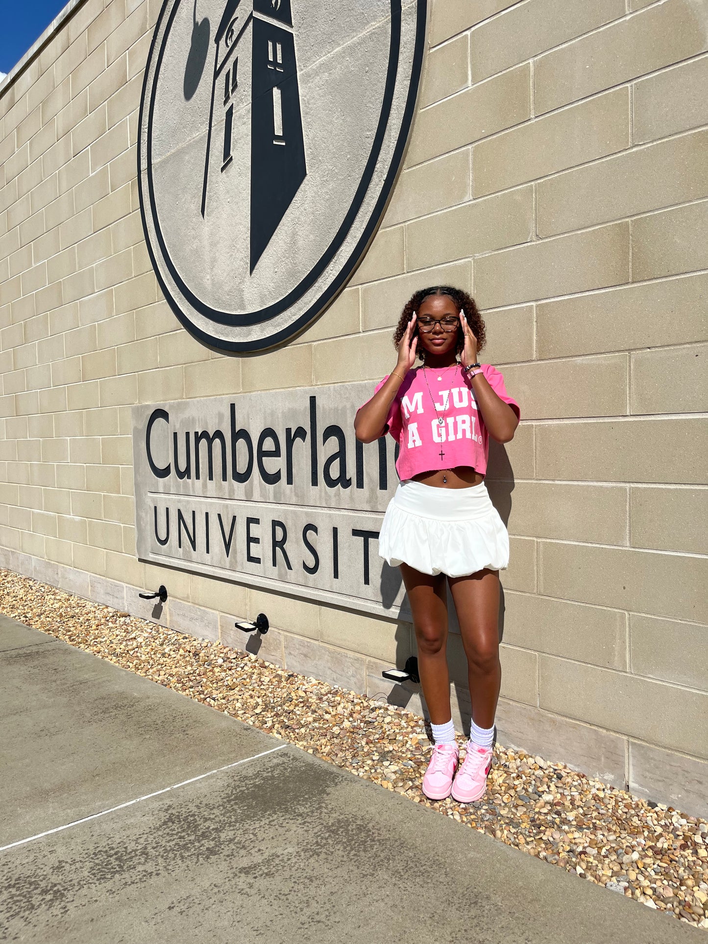 Pink "I'M JUST A GIRL" Tee