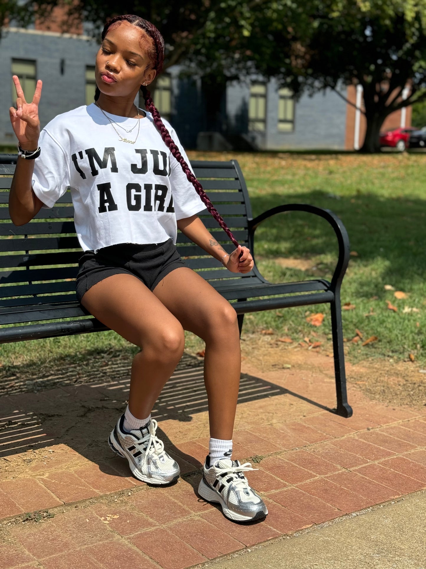 White "I'M JUST A GIRL" Tee