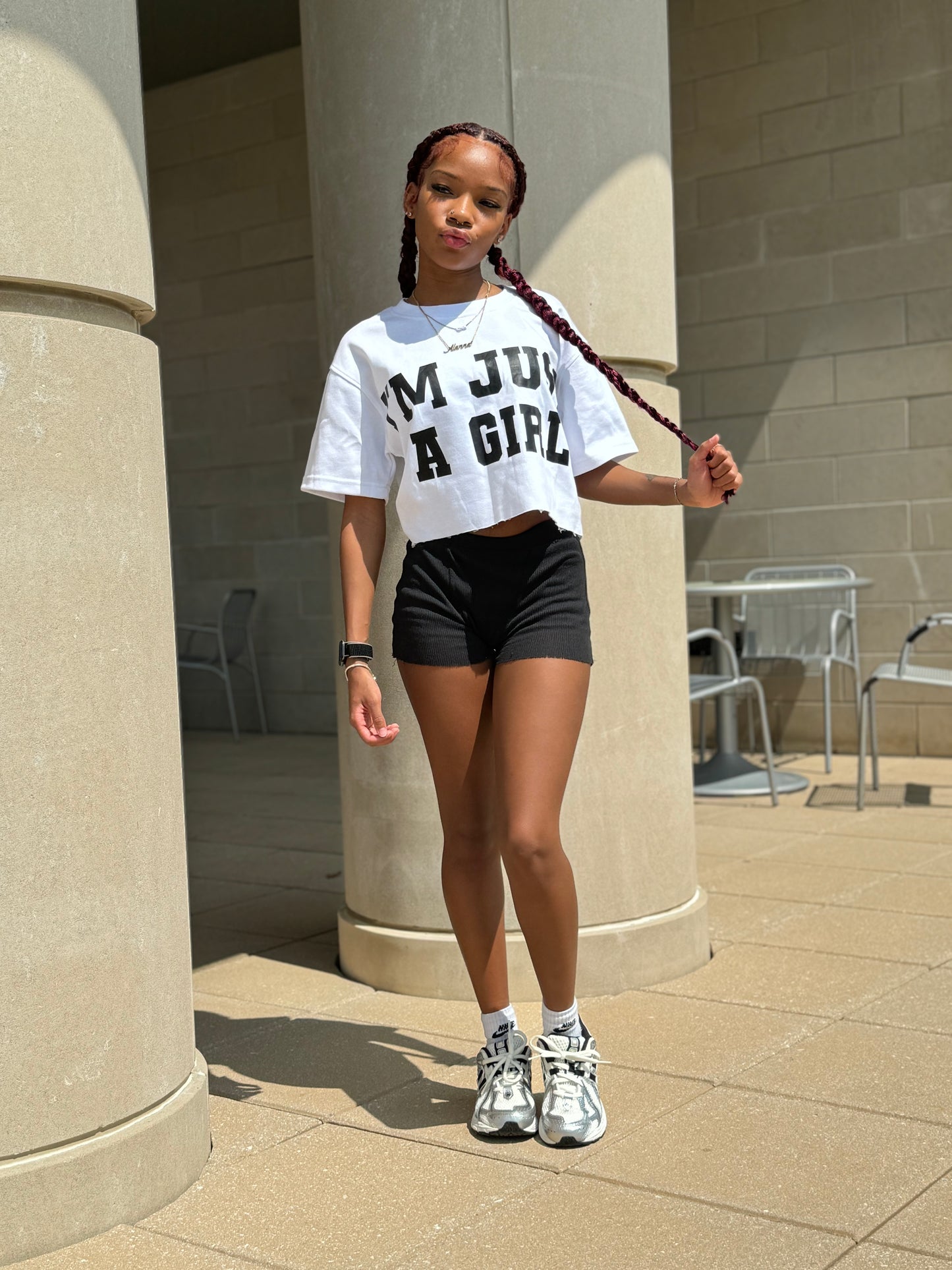 White "I'M JUST A GIRL" Tee