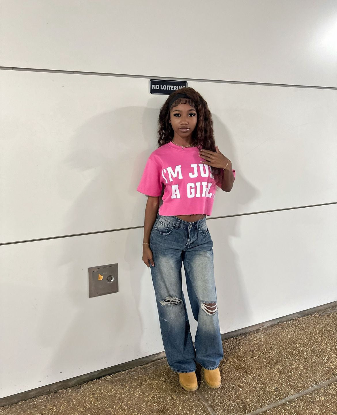 Pink "I'M JUST A GIRL" Tee