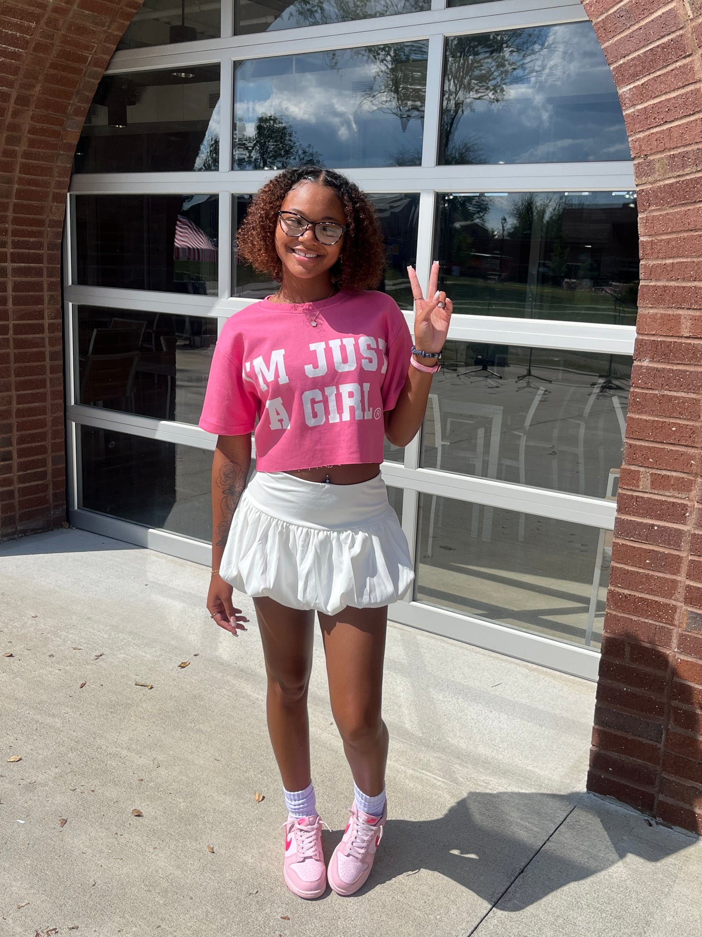 Pink "I'M JUST A GIRL" Tee